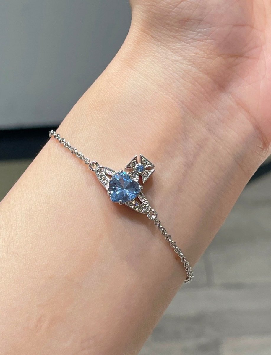 Vivienne Westwood Ariella Bracelet 心形閃鑽系列耳環 (白/藍/薄荷綠) - Topickstore