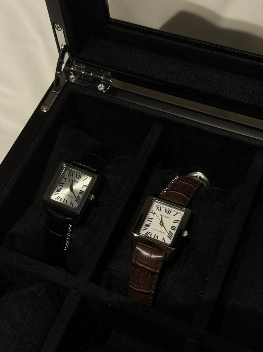 「千元內最美小方錶!!」Casio 法式復古皮革小方錶 - Topickstore