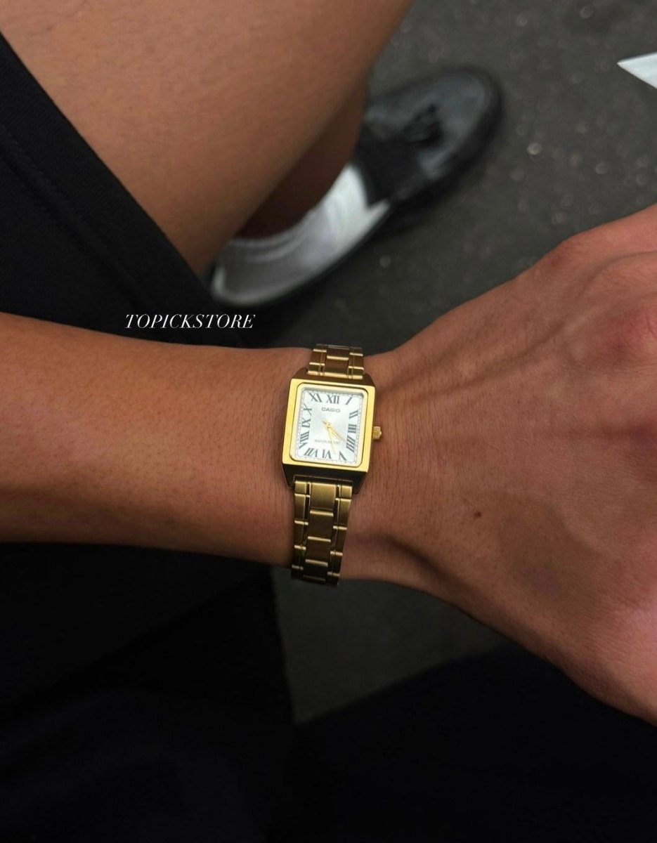 Casio Vintage 復古羅馬字小方錶 (金銀兩色) - TOPICKSTORE