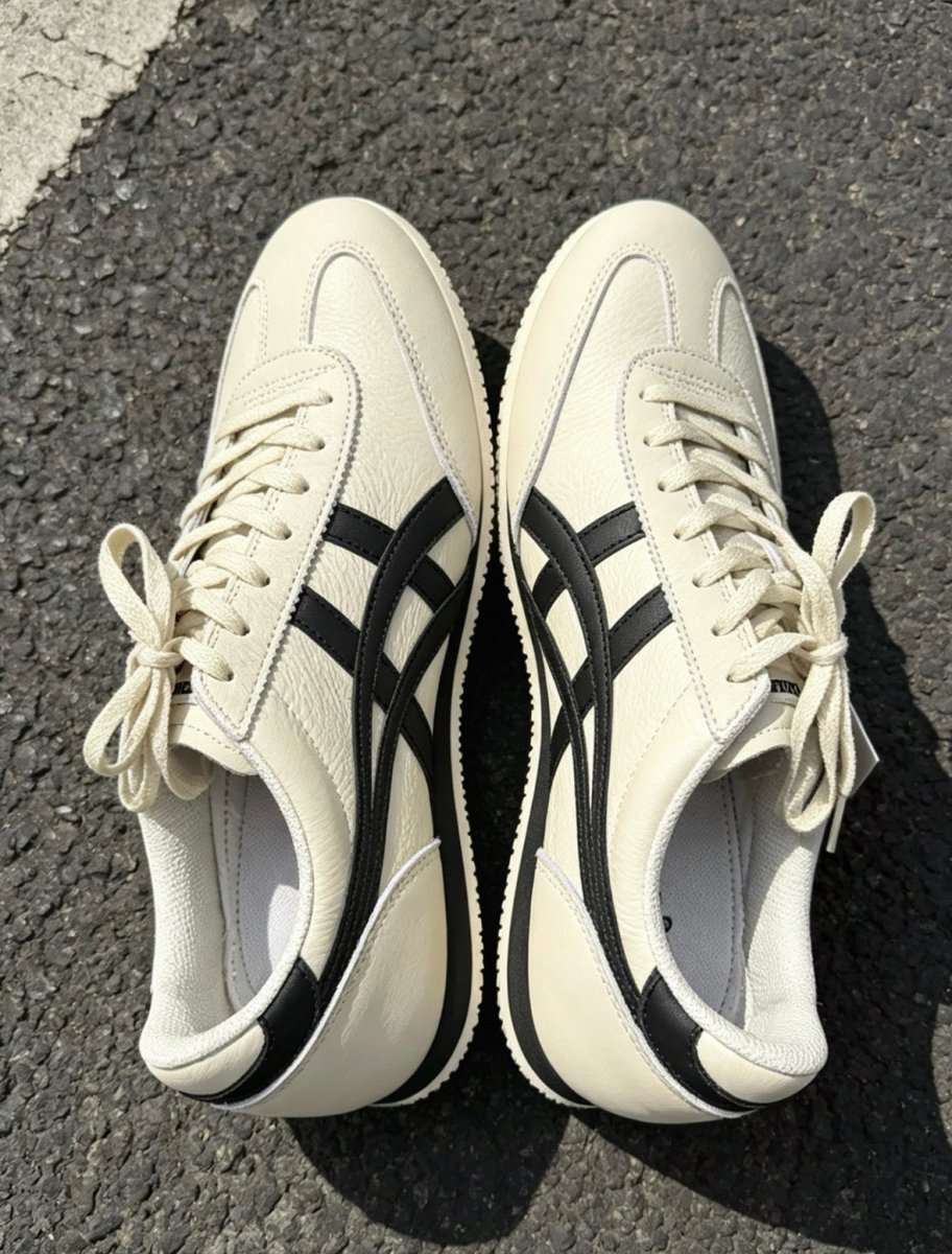 🤍 穿搭人鞋櫃常駐！Onitsuka Tiger 鬼塚虎復古德訓鞋（米白黑焦糖底）✨ - Topickstore