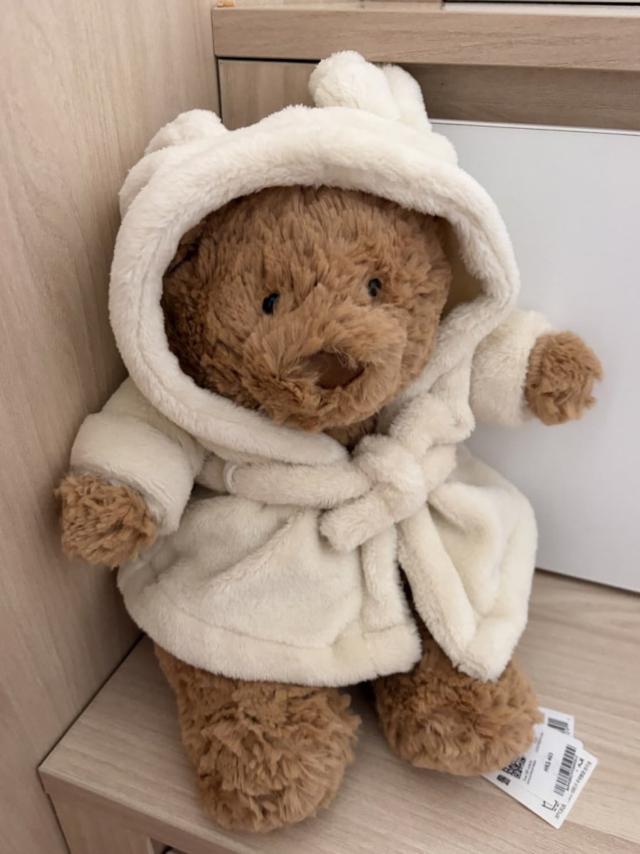 JELLYCAT Bartholomew Bathrobe Bear 浴袍小熊公仔 - Topickstore