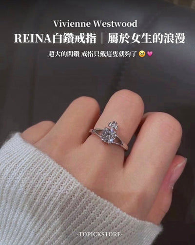 Vivienne Westwood Reina 純銀白鑽戒指 | 屬於女生的浪漫 - TOPICKSTORE