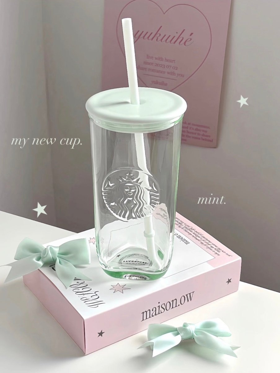【 亞太區限定 】薄荷綠💚Starbucks超耐熱玻璃吸管杯｜有這杯我要瘋狂喝水了～ - Topickstore