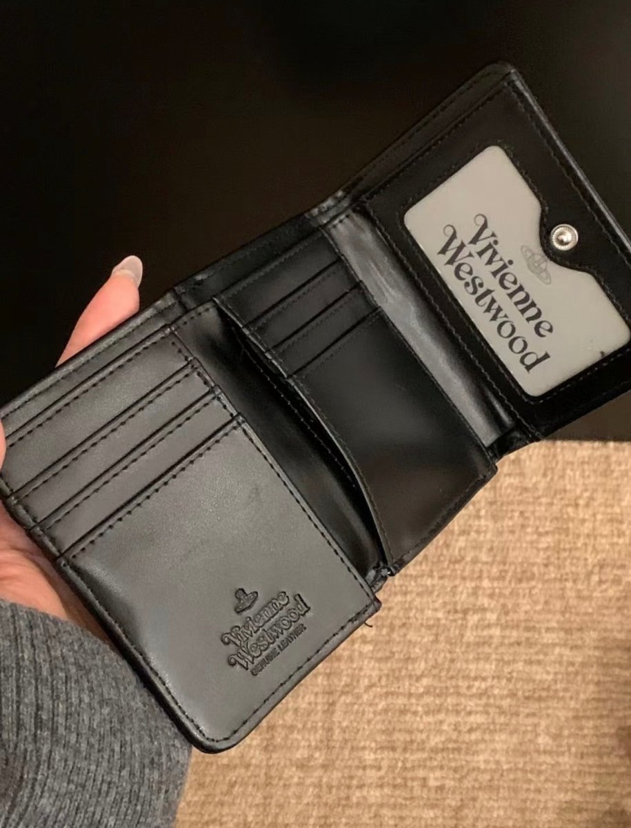 Vivienne Westwood Small Frame Wallet 超難買🥹現貨售完即止‼️新版3D LOGO 黑銀鱷魚皮口金三折銀包 - Topickstore