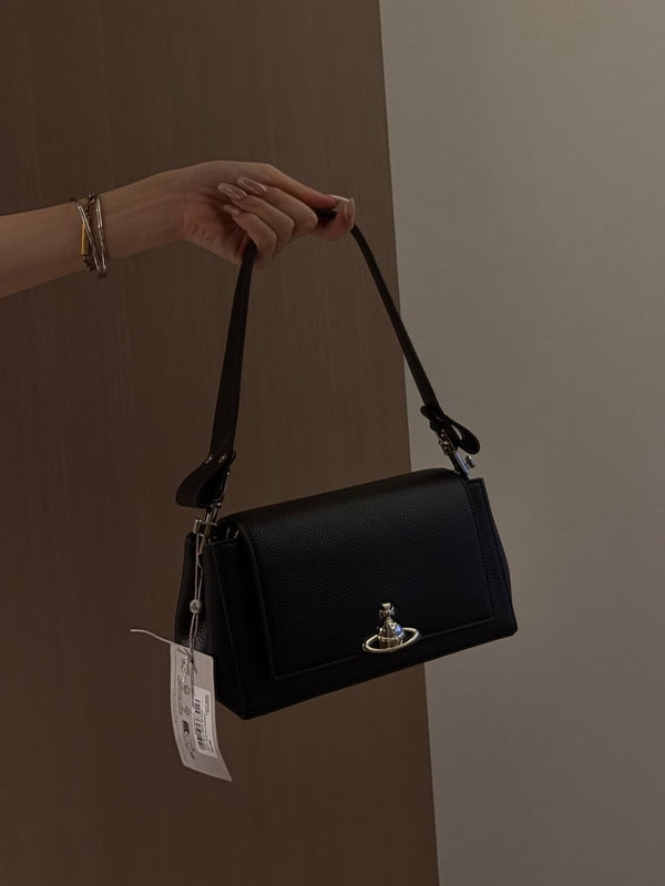Vivienne Westwood Hazel Bag👜新版3D LOGO 復古皮革荔枝紋手袋 - TOPICKSTORE