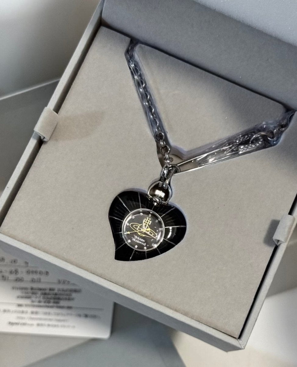 Vivienne Westwood 復古 Punk 風心形扣針陀錶頸鏈 🕰️♥️ - Topickstore