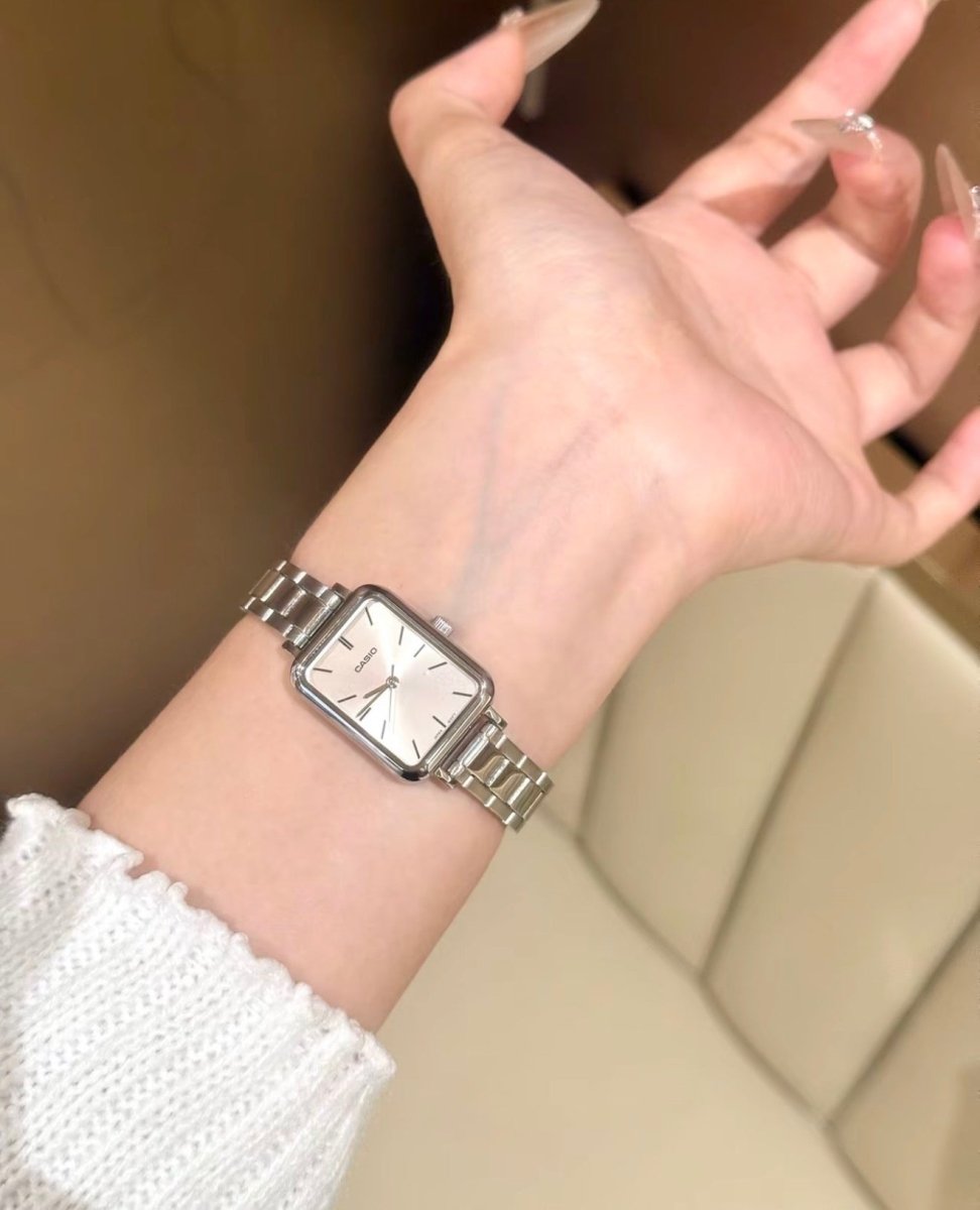 Casio Elegant Rectangle｜粉色 藍色簡潔夏日風 襯幼鋼帶 - Topickstore