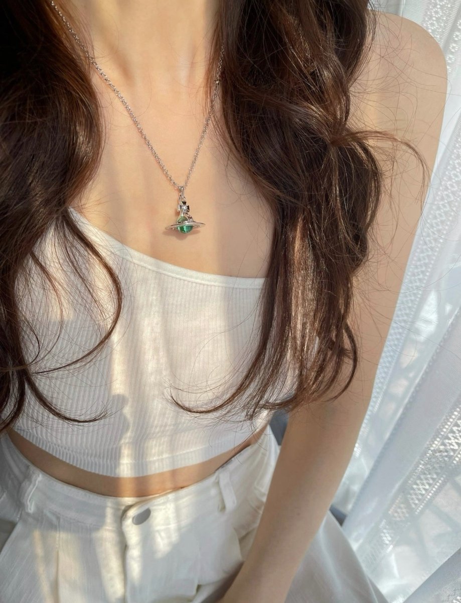 Vivienne Westwood Orb Pendant Necklace - 薄荷綠 - Topickstore