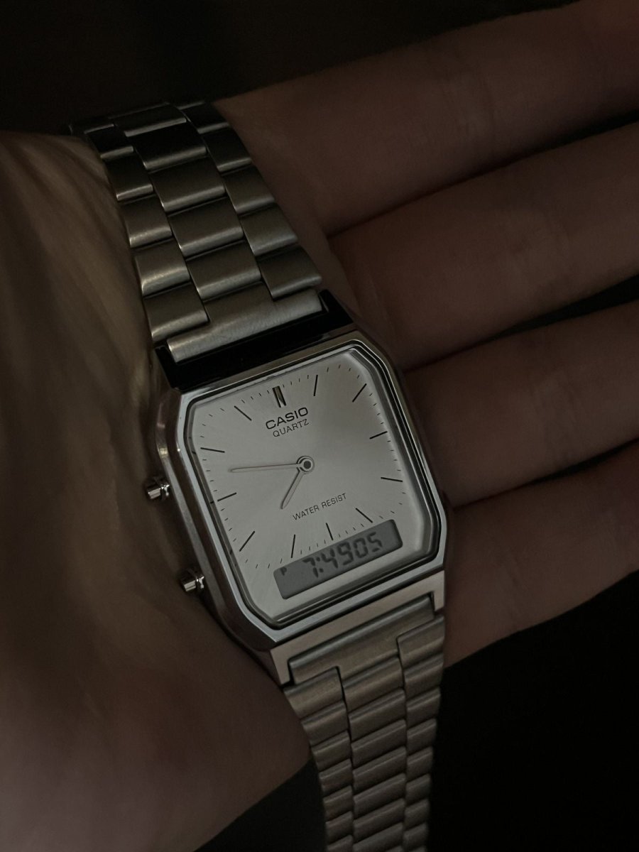 Casio 復古雙顯AQ-230A 銀白黑(3色) 情侶手錶首選!! - Topickstore