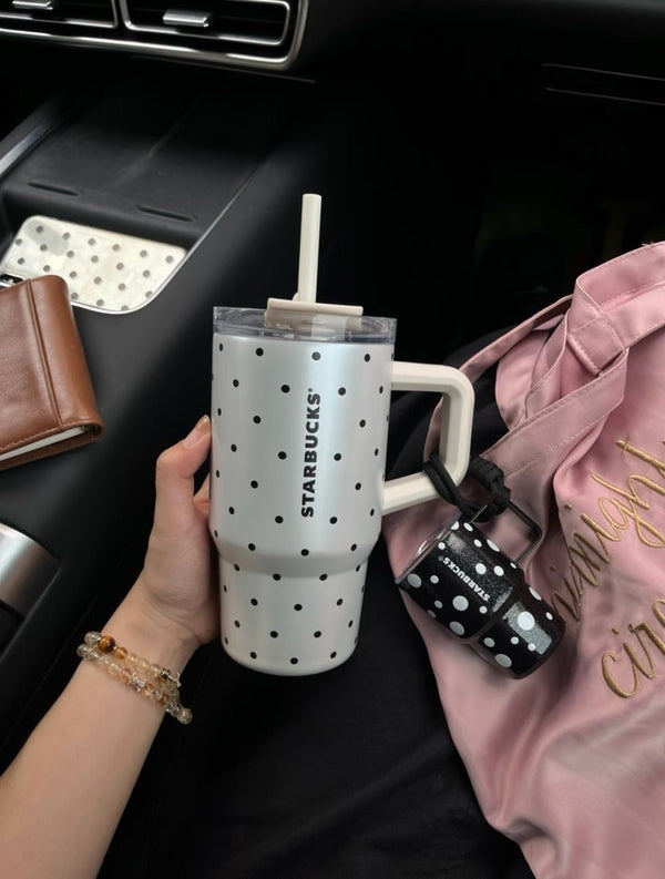 【 亞太區限定 】Starbucks 波點系列不鏽鋼吸管杯(連小杯掛件) - TOPICKSTORE