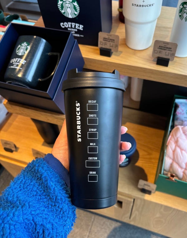 【 亞太區限定 】 Starbucks 黑色經典簡約款｜特別版霧面水杯🖤超高顏值又能方便攜帶！！ - Topickstore