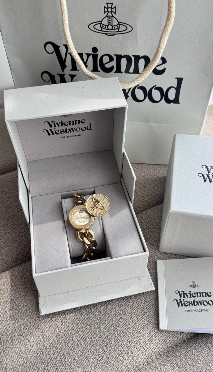 (金銀兩色)Vivienne Westwood Orb Button - 復古滑蓋手錶 - Topickstore