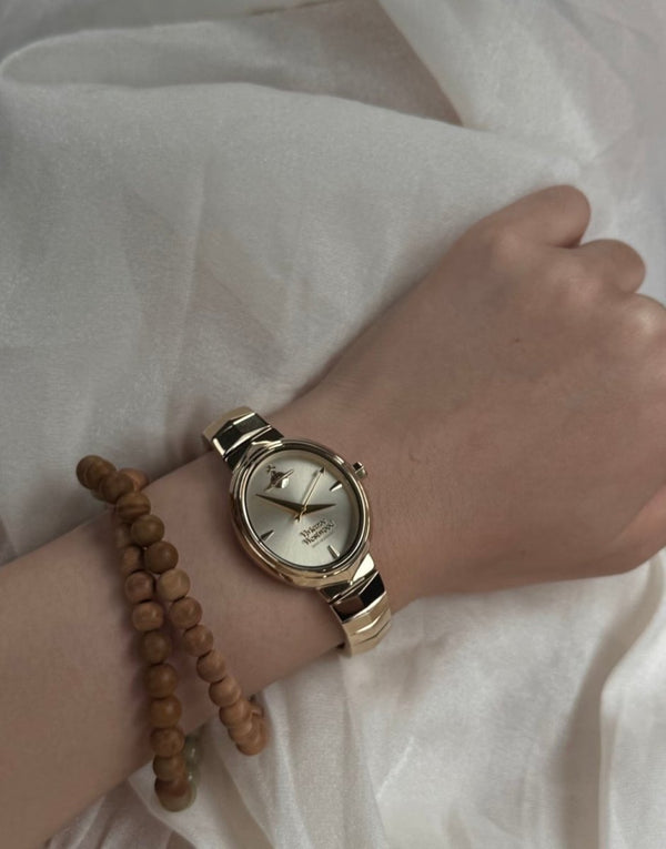(金銀兩色)Vivienne Westwood Armour Watch 極簡蛇骨手錶 - TOPICKSTORE