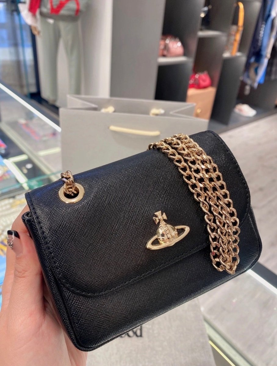 女神必備 💓 Vivienne Westwood Small Derby Bag 十字紋小黑包🖤金銀兩色袋 - Topickstore