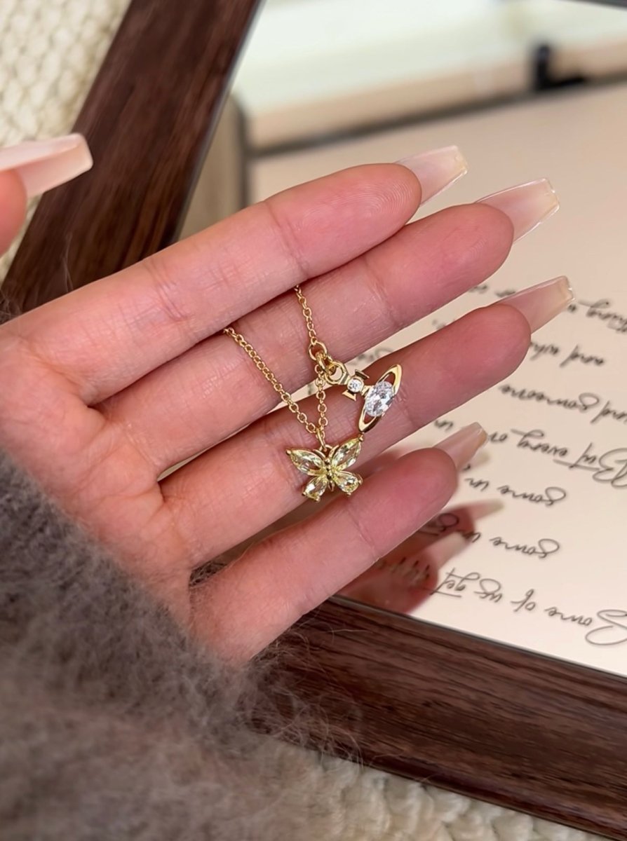 Vivienne Westwood 限定版 Elianne 小蝴蝶星球🪐頸鏈 - Topickstore