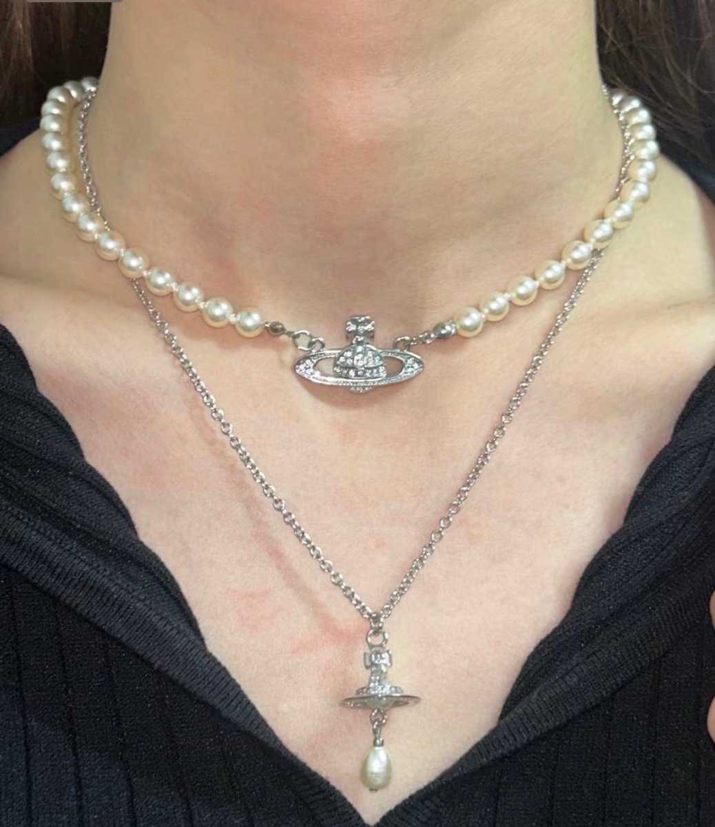 Vivienne Westwood Aleksa Necklace 水滴珍珠｜LE SSERAFIM・Arin 同款 - Topickstore