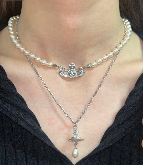 Vivienne Westwood Aleksa Necklace 水滴珍珠｜LE SSERAFIM・Arin 同款 - Topickstore