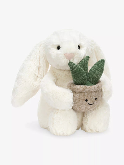 JELLYCAT Cream Bunny With Plant 奶油兔兔植物公仔