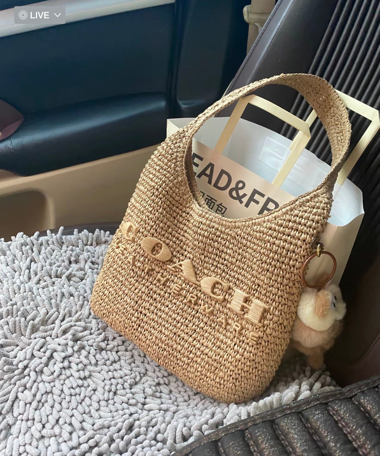 Coach Brooklyn Shoulder Bag 28 草編肩背袋｜夏日度假風情