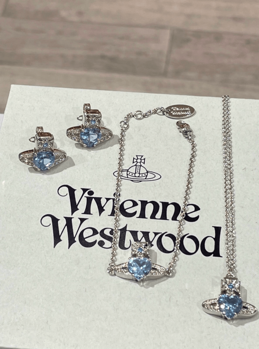 Vivienne Westwood Ariella Earrings 心形閃鑽系列耳環 (白/藍/薄荷綠) - Topickstore