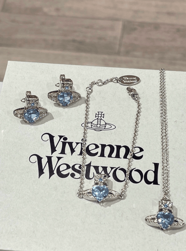Vivienne Westwood Ariella Earrings 心形閃鑽系列耳環 (白/藍/薄荷綠) - Topickstore